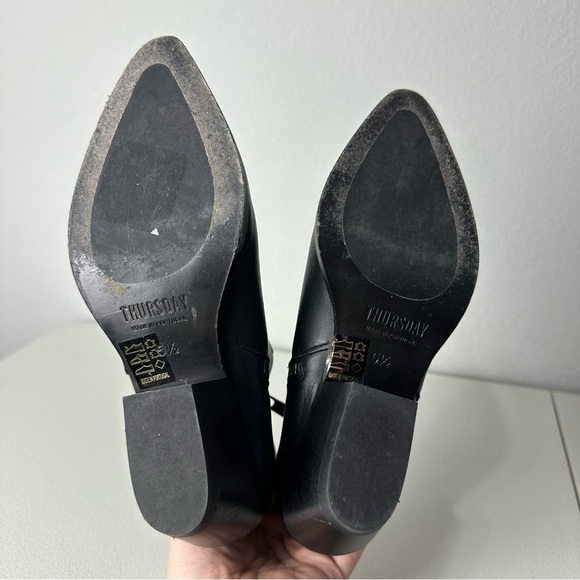 Thursday Boot Company Black Leather Downtown Booties Boots Size 5.5 - Picture 5 of 7